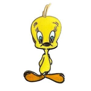 Tweety Bird Pin 1993 Warner Brothers Vintage Enamel Looney Tunes Cartoon Signed